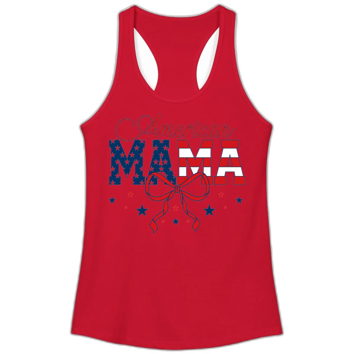 American Mama Patriotic Ladies Tank in Solid Red