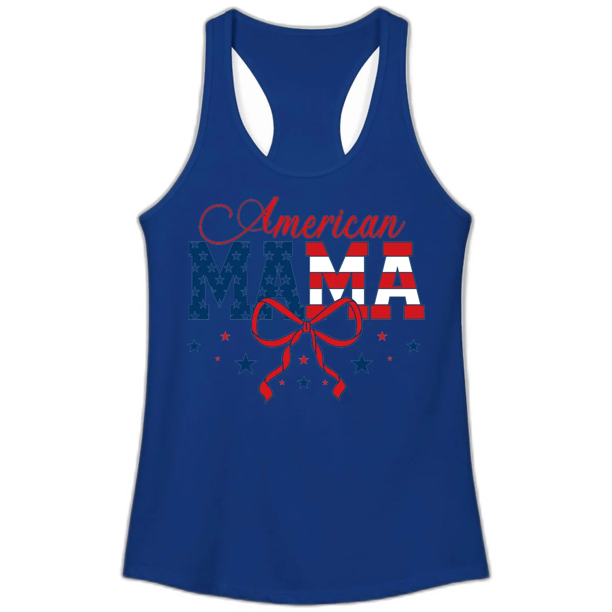 American Mama Patriotic Ladies Tank in Solid Royal