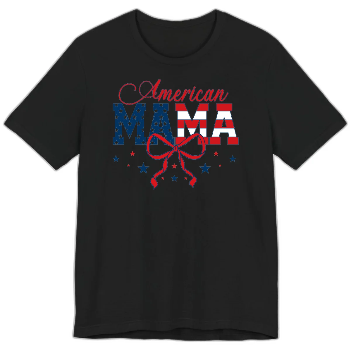 American Mama Patriotic Premium T-Shirt in Black