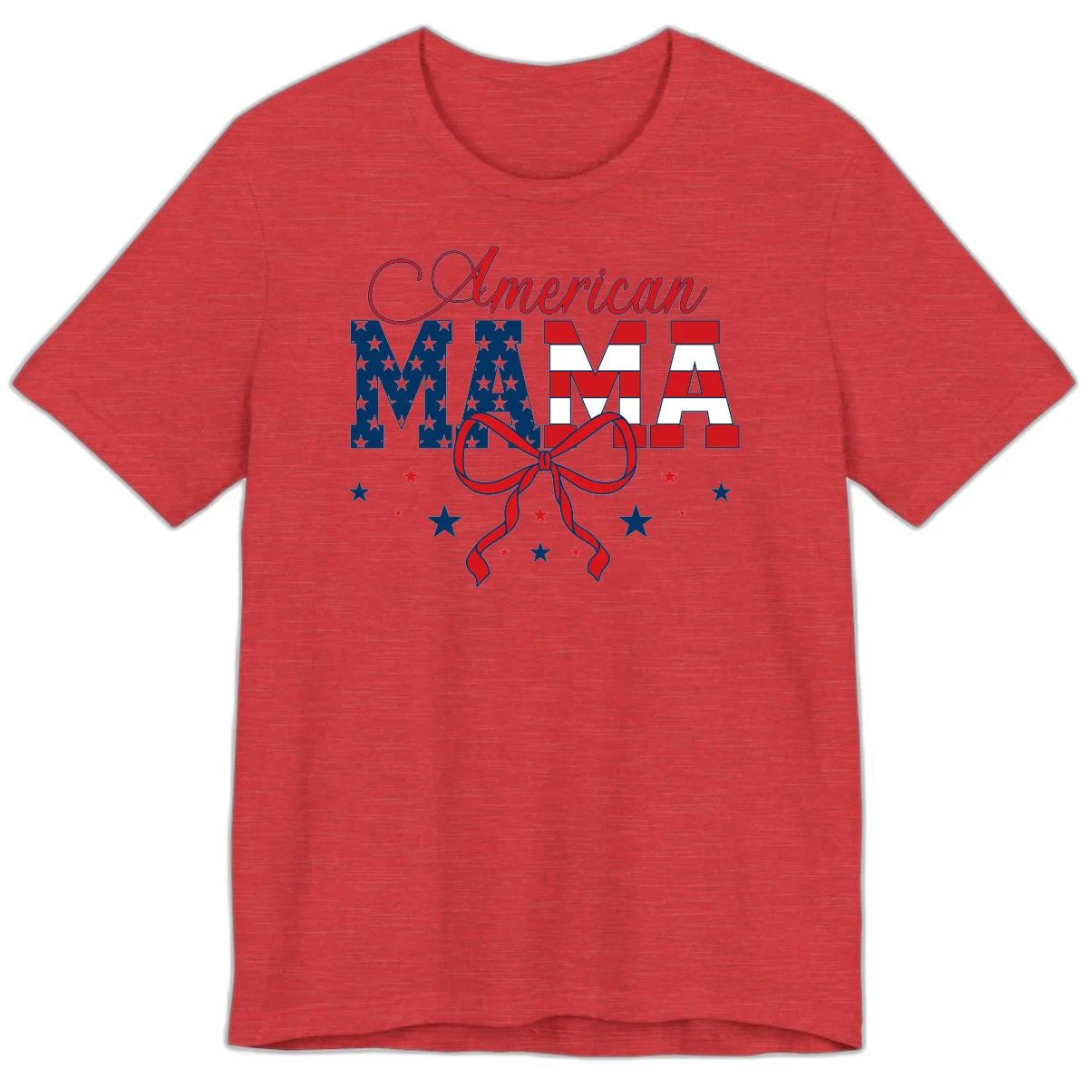 American Mama Patriotic Premium T-Shirt in Heather Red