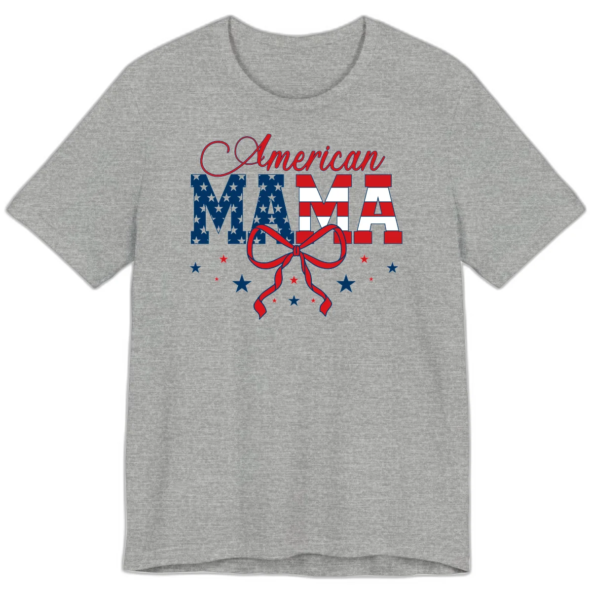 American Mama Patriotic Premium T-Shirt in Athletic Heather