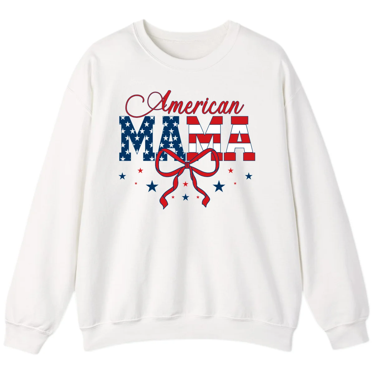American Mama Patriotic Sweatshirt in White