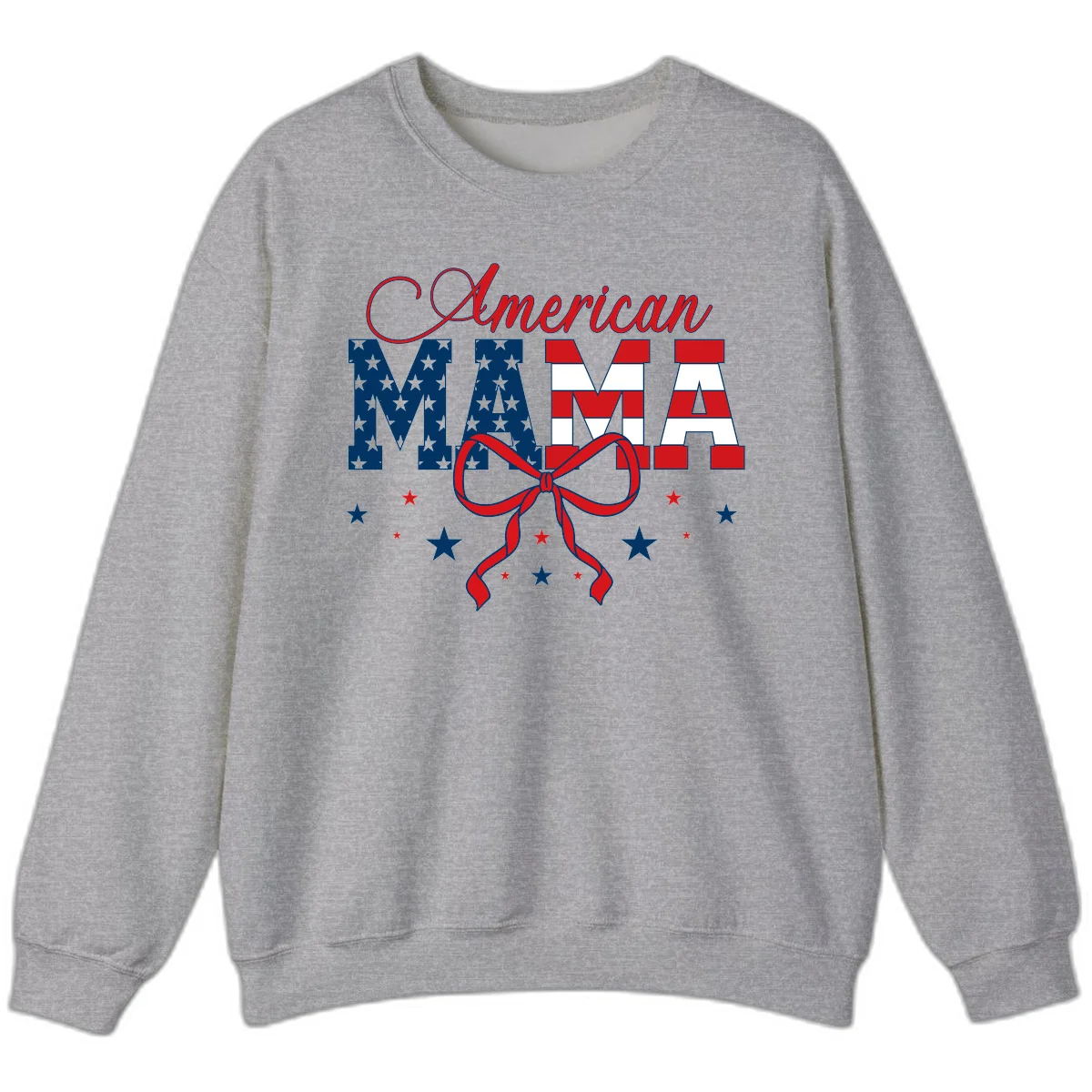 American Mama Patriotic Sweatshirt in Sport Grey