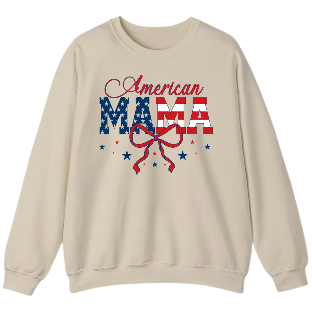 American Mama Patriotic Sweatshirt in Sand