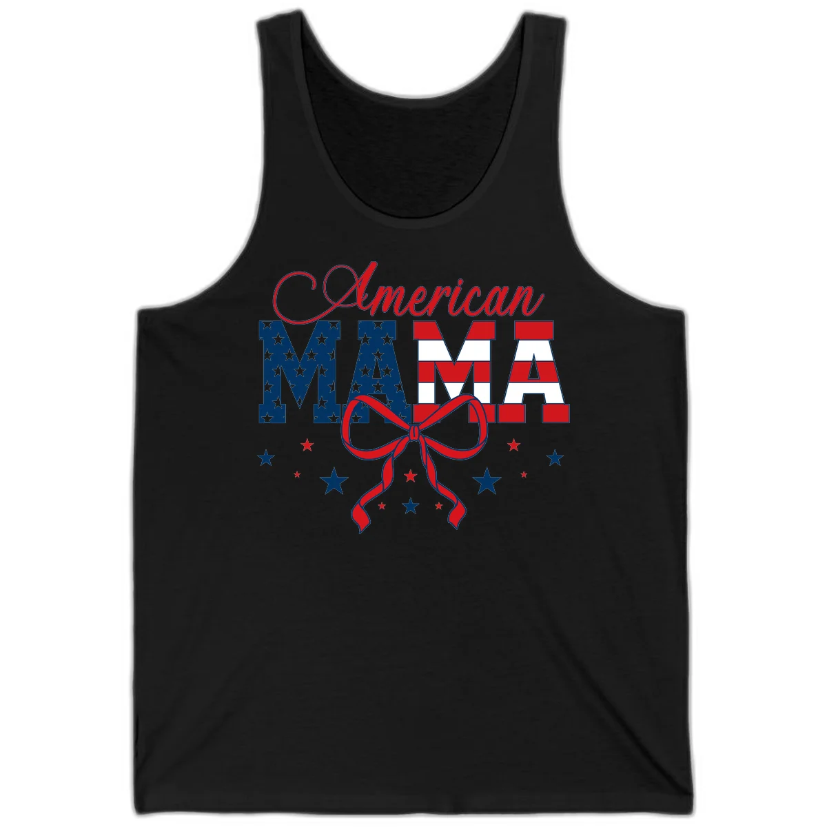 American Mama Patriotic Tank in Black