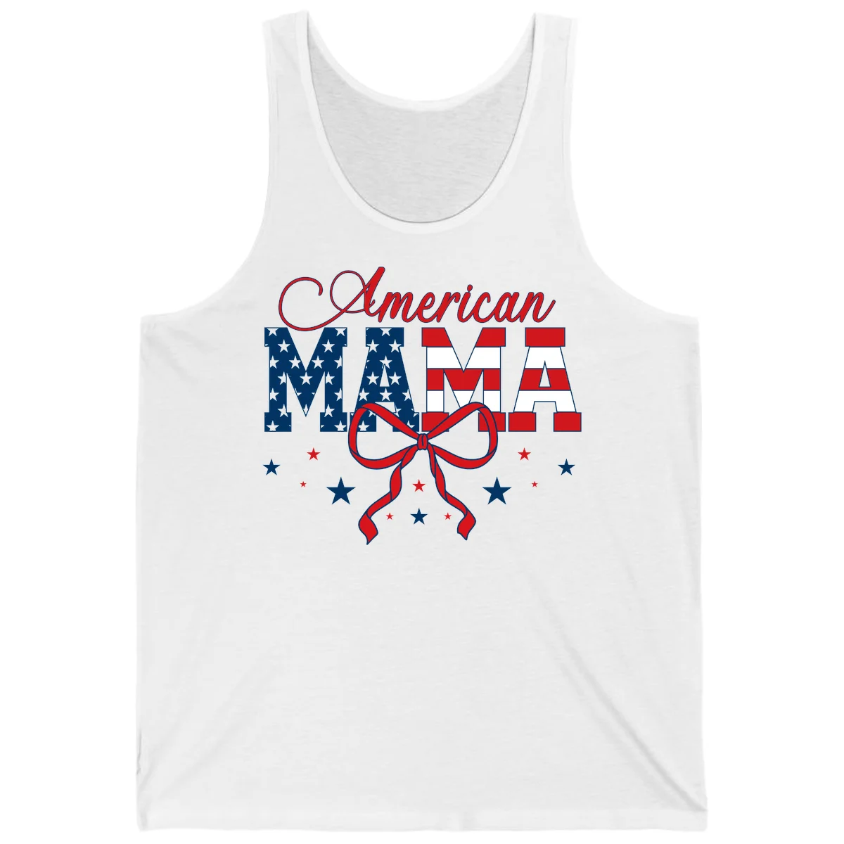 American Mama Patriotic Tank in White