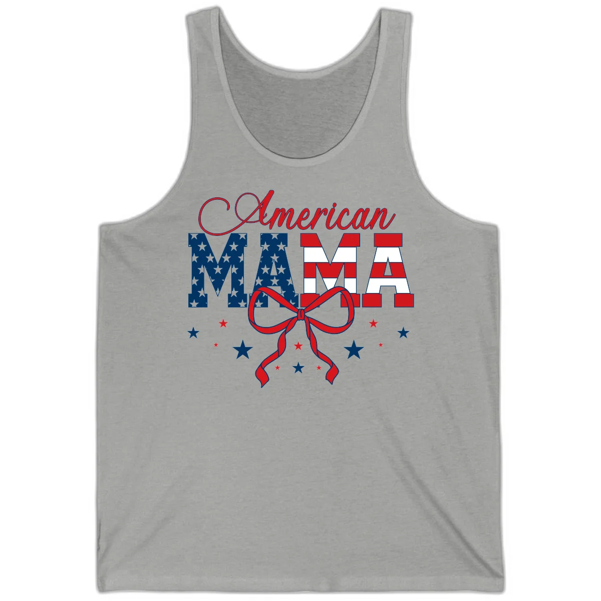 American Mama Patriotic Tank in Athletic Heather