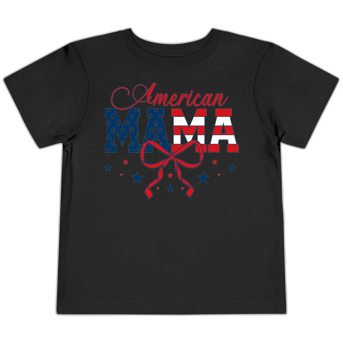 American Mama Patriotic Toddler T-Shirt in Black