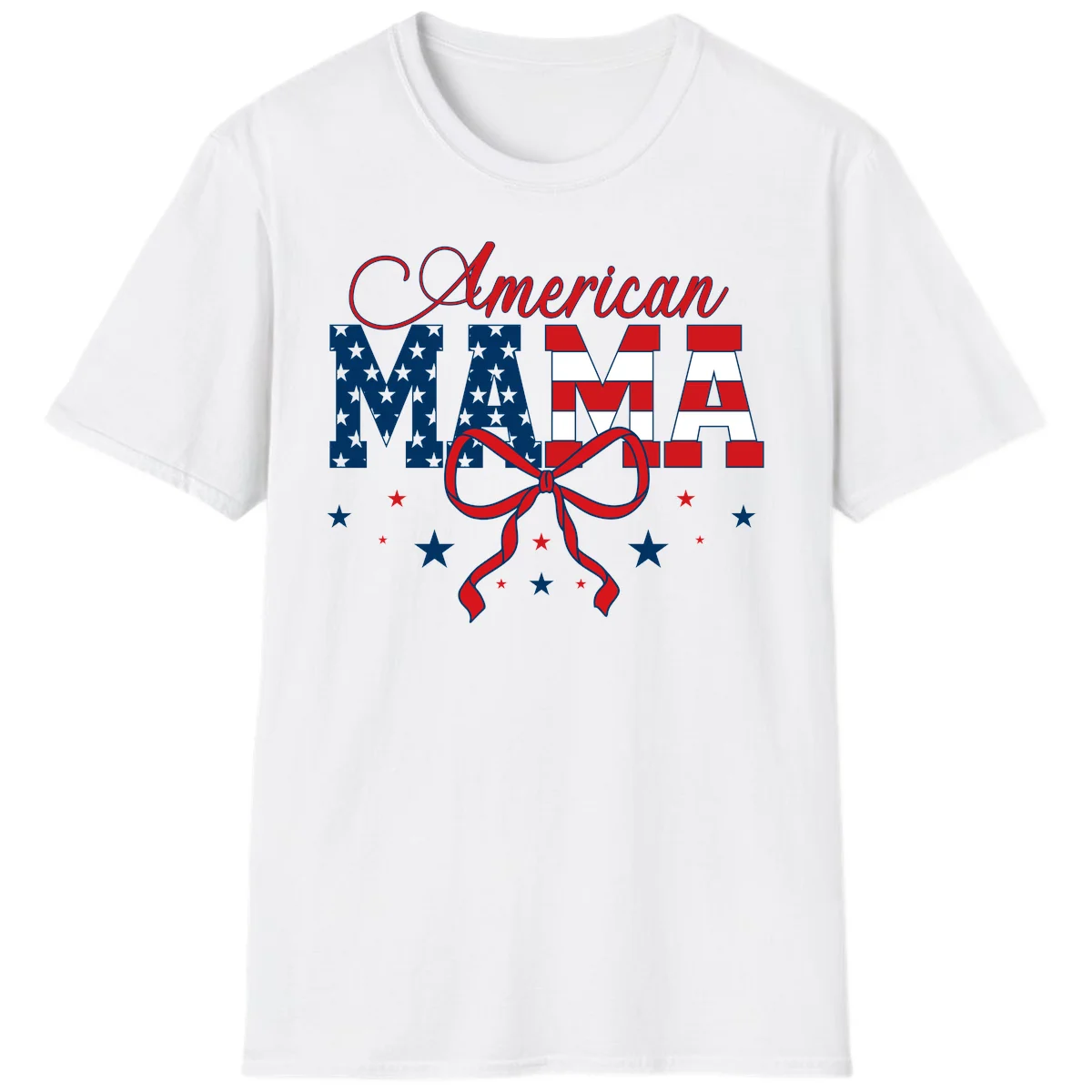 American Mama Patriotic T-Shirt in White