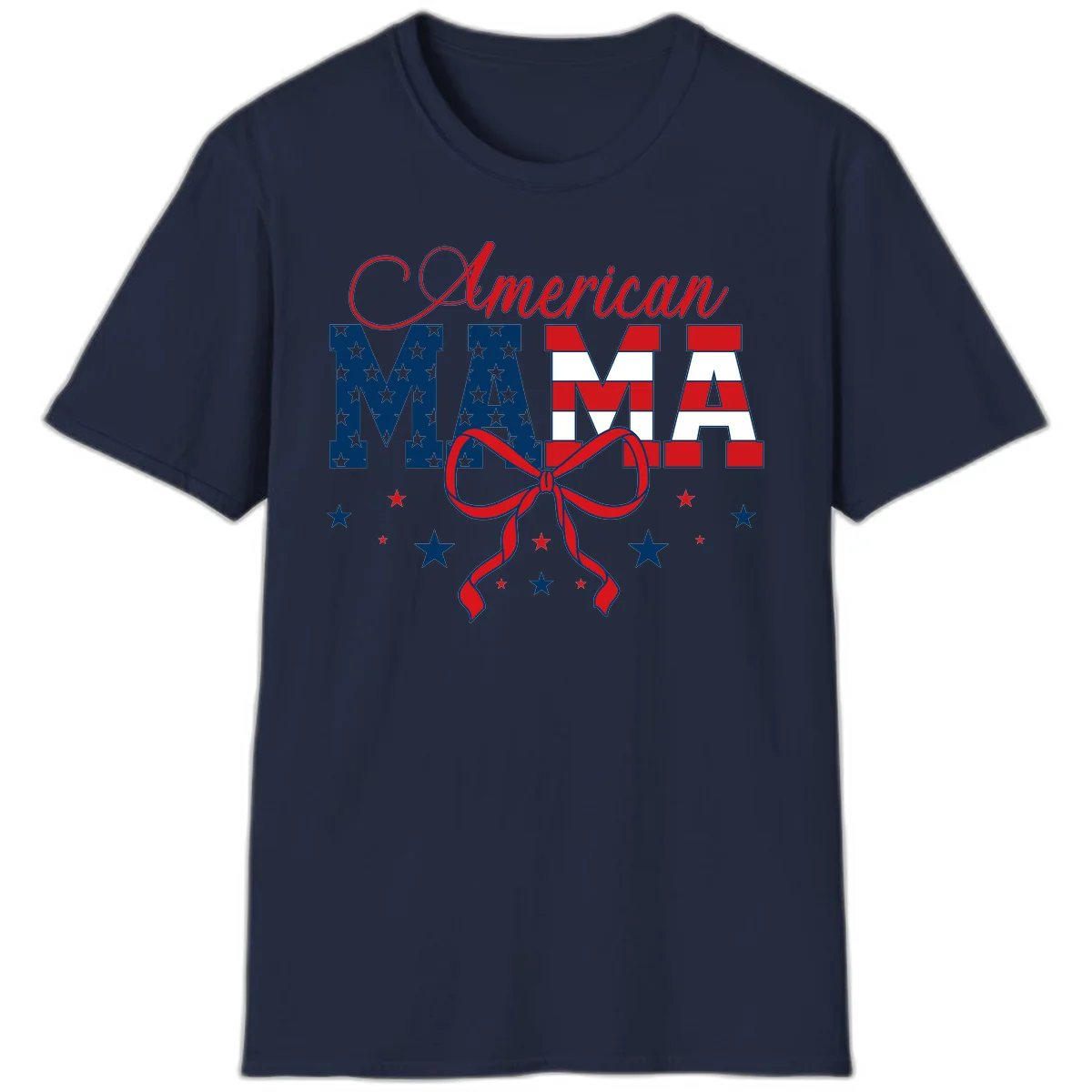 American Mama Patriotic T-Shirt in Navy
