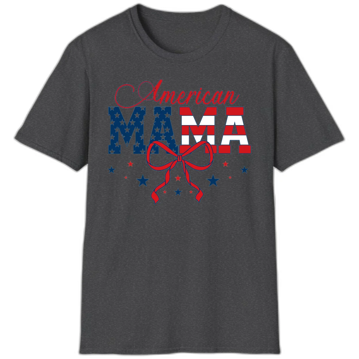 American Mama Patriotic T-Shirt in Dark Heather