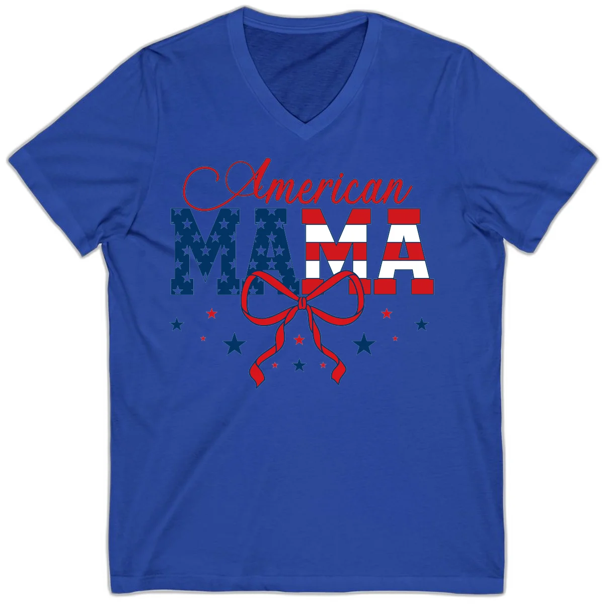 American Mama Patriotic V-Neck Tee in True Royal