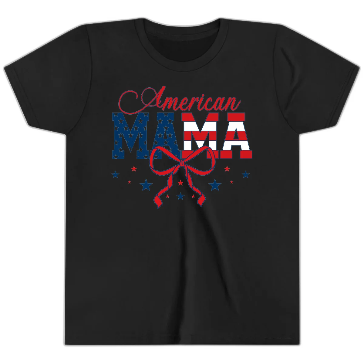 American Mama Patriotic Youth T-Shirt in Black