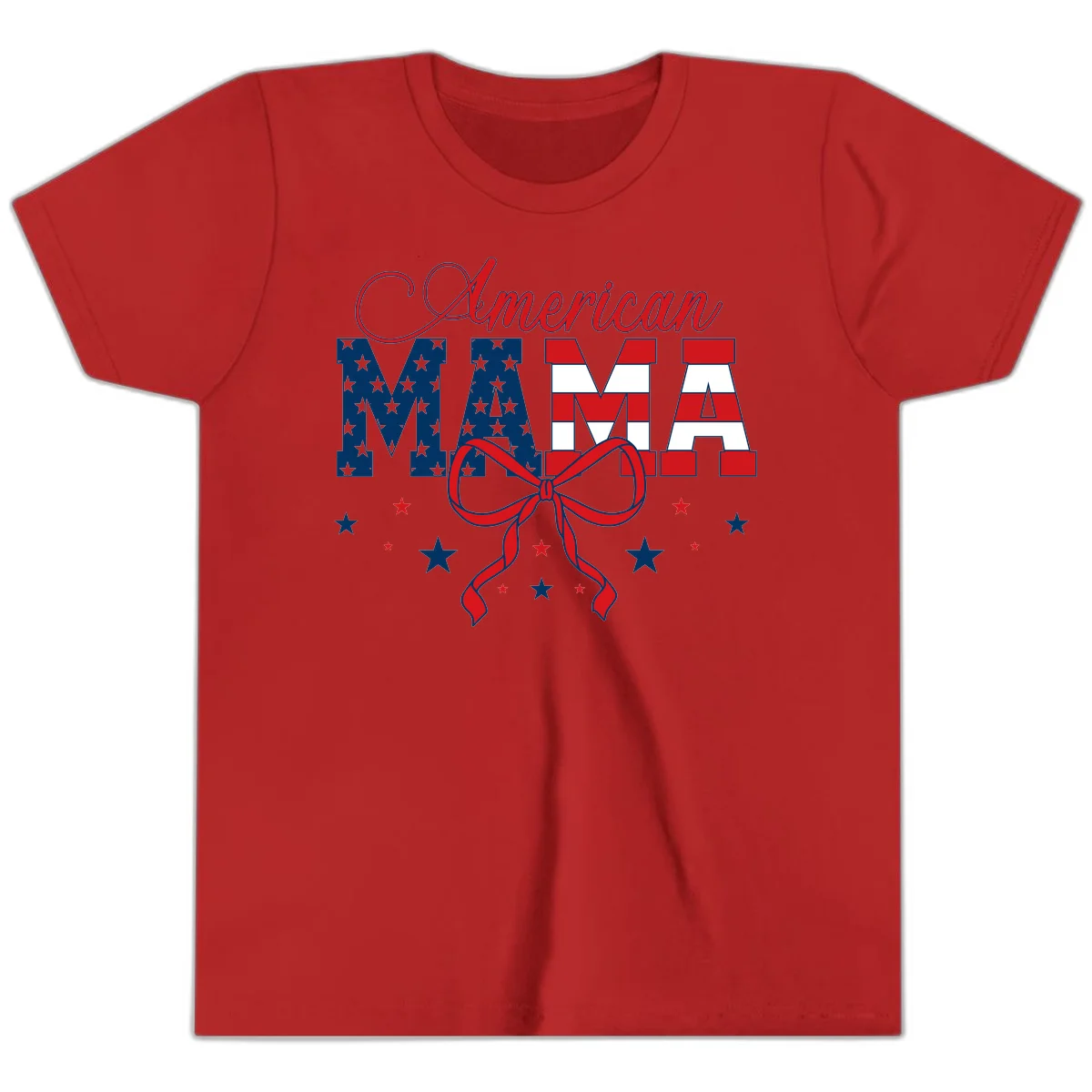 American Mama Patriotic Youth T-Shirt in Red