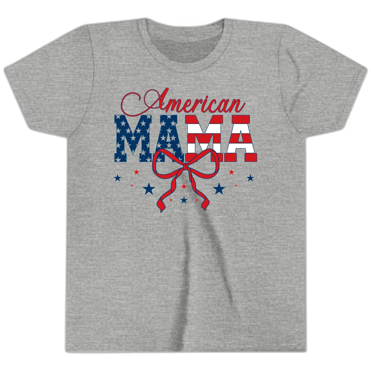 American Mama Patriotic Youth T-Shirt in Athletic Heather