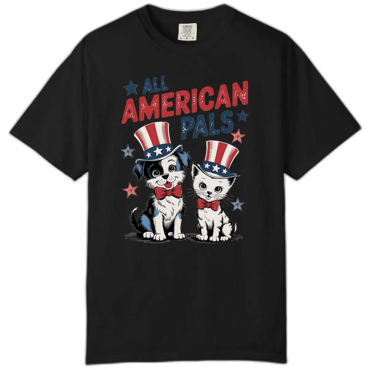 All American Pals Patriotic Puppy and Kitten Comfort Color in Black