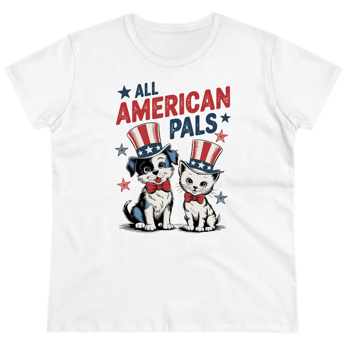 All American Pals Ladies Tee in White
