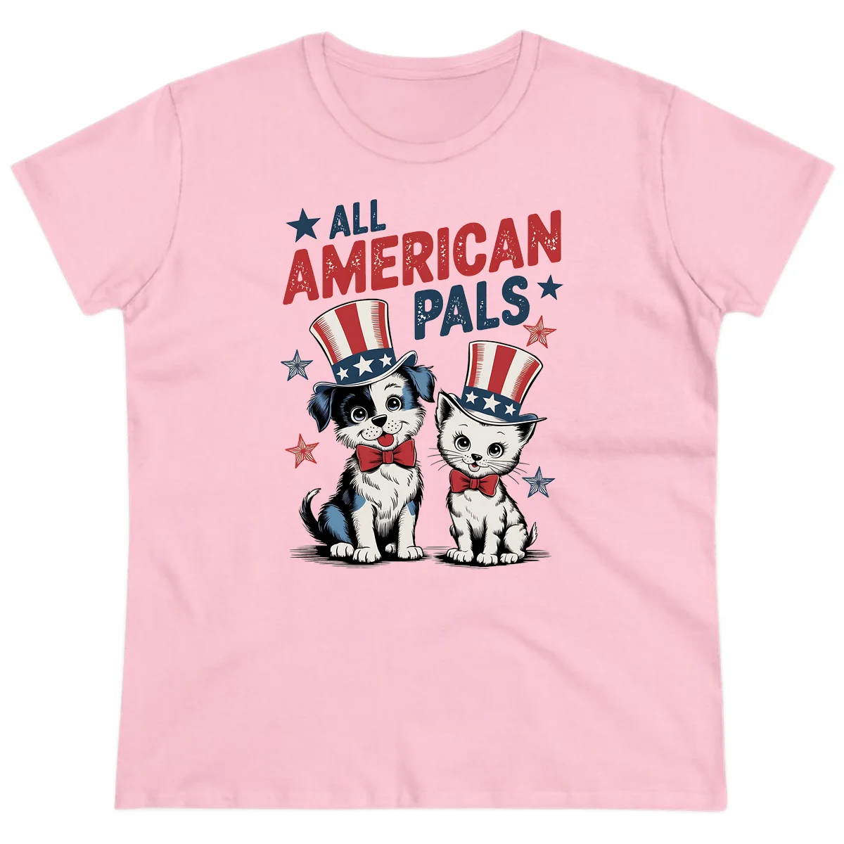 All American Pals Ladies Tee in Light Pink