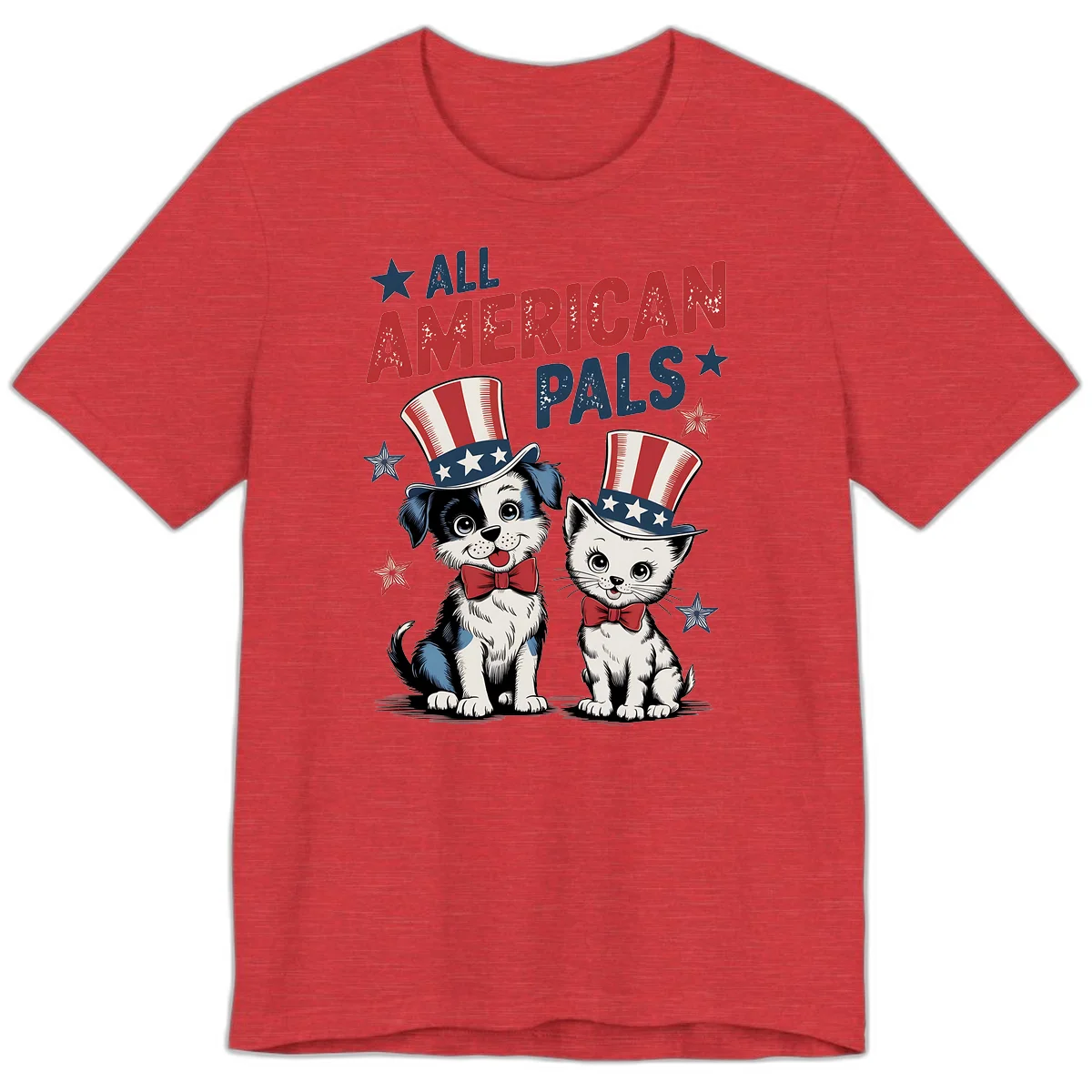 All American Pals Premium T-Shirt in Heather Red