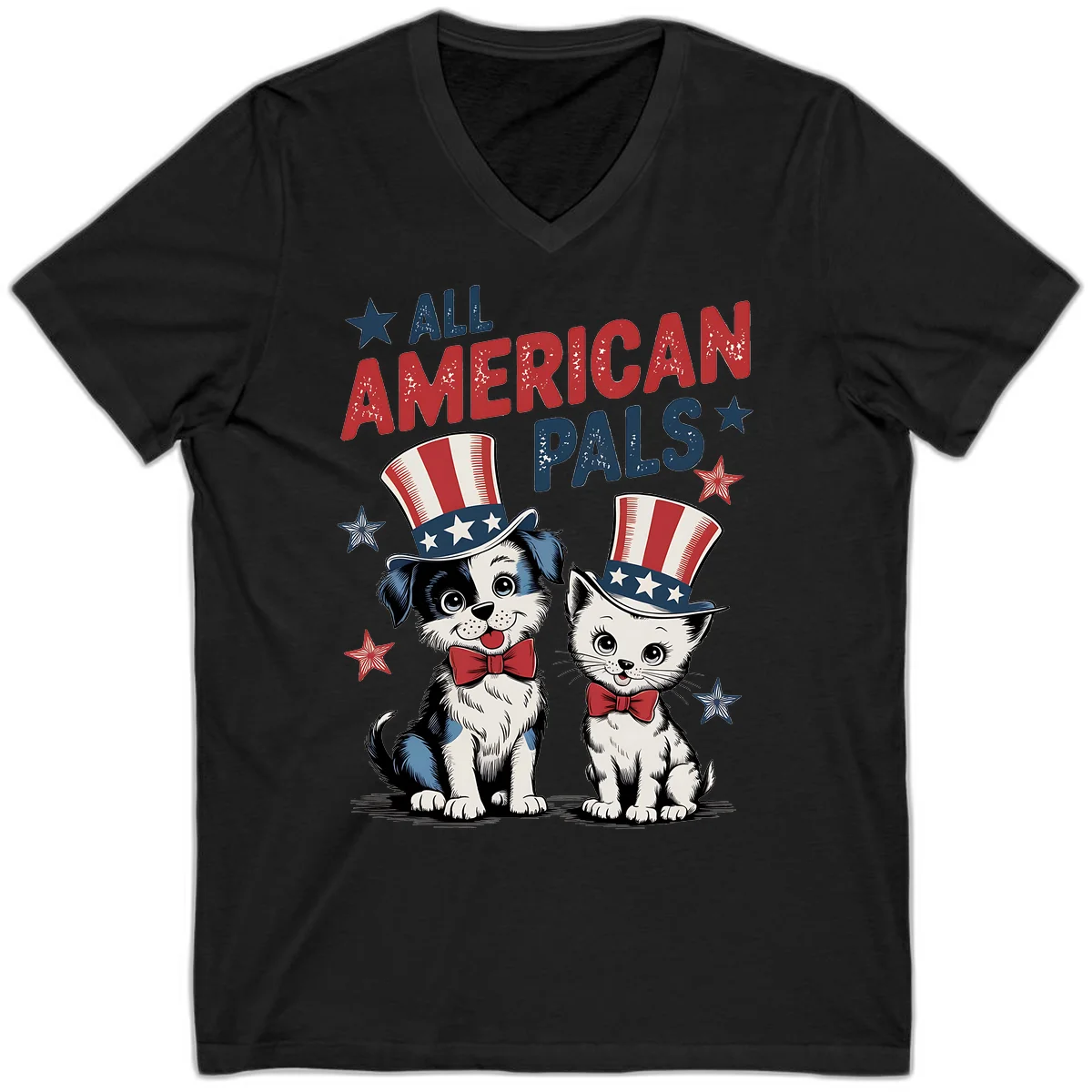 All American Pals V-Neck in Black
