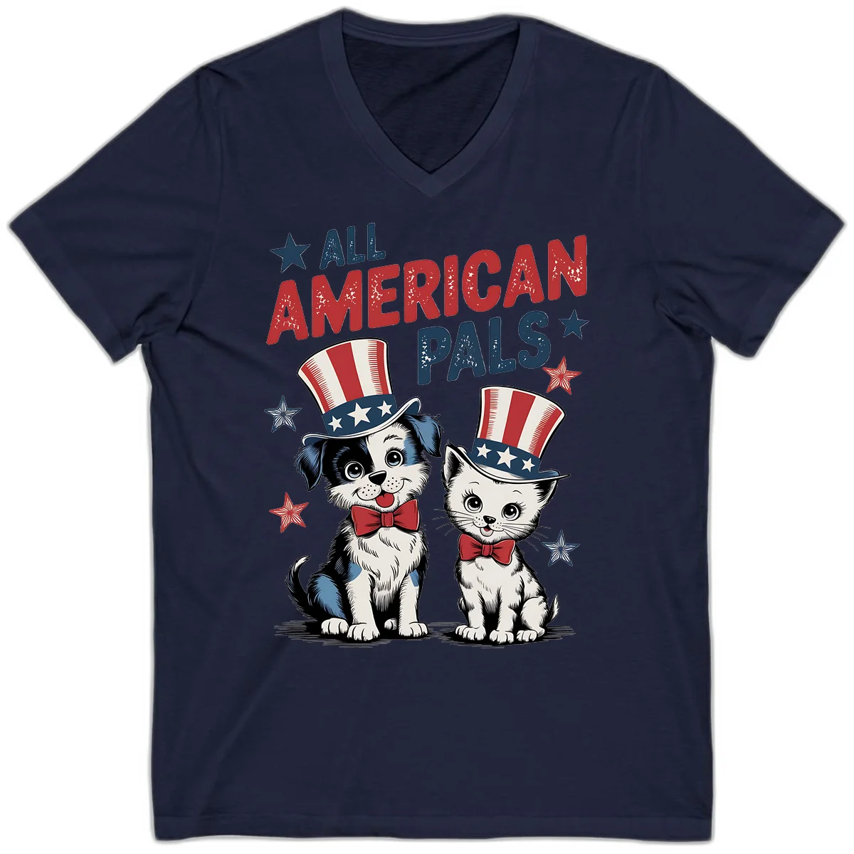 All American Pals V-Neck in Navy