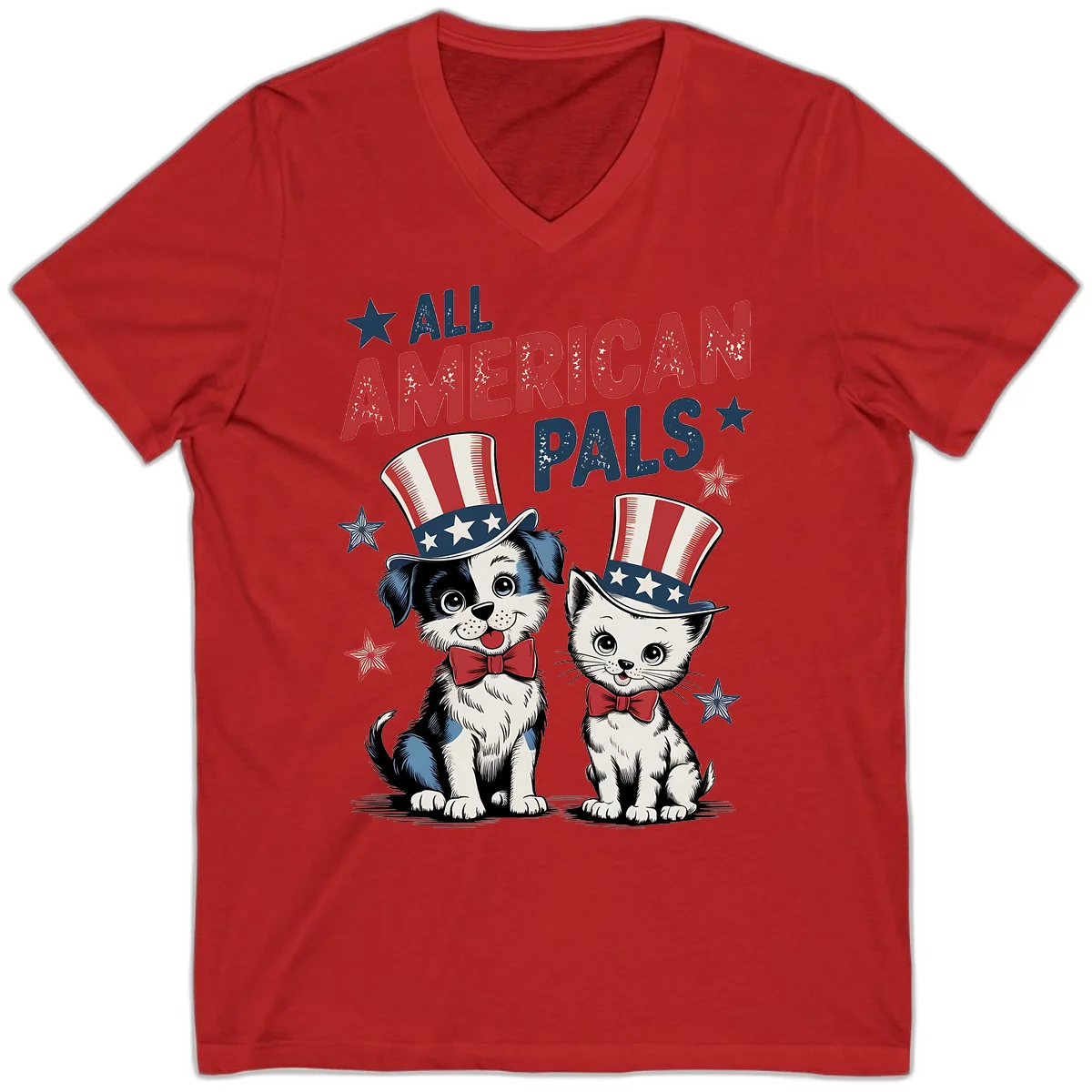 All American Pals V-Neck in Red