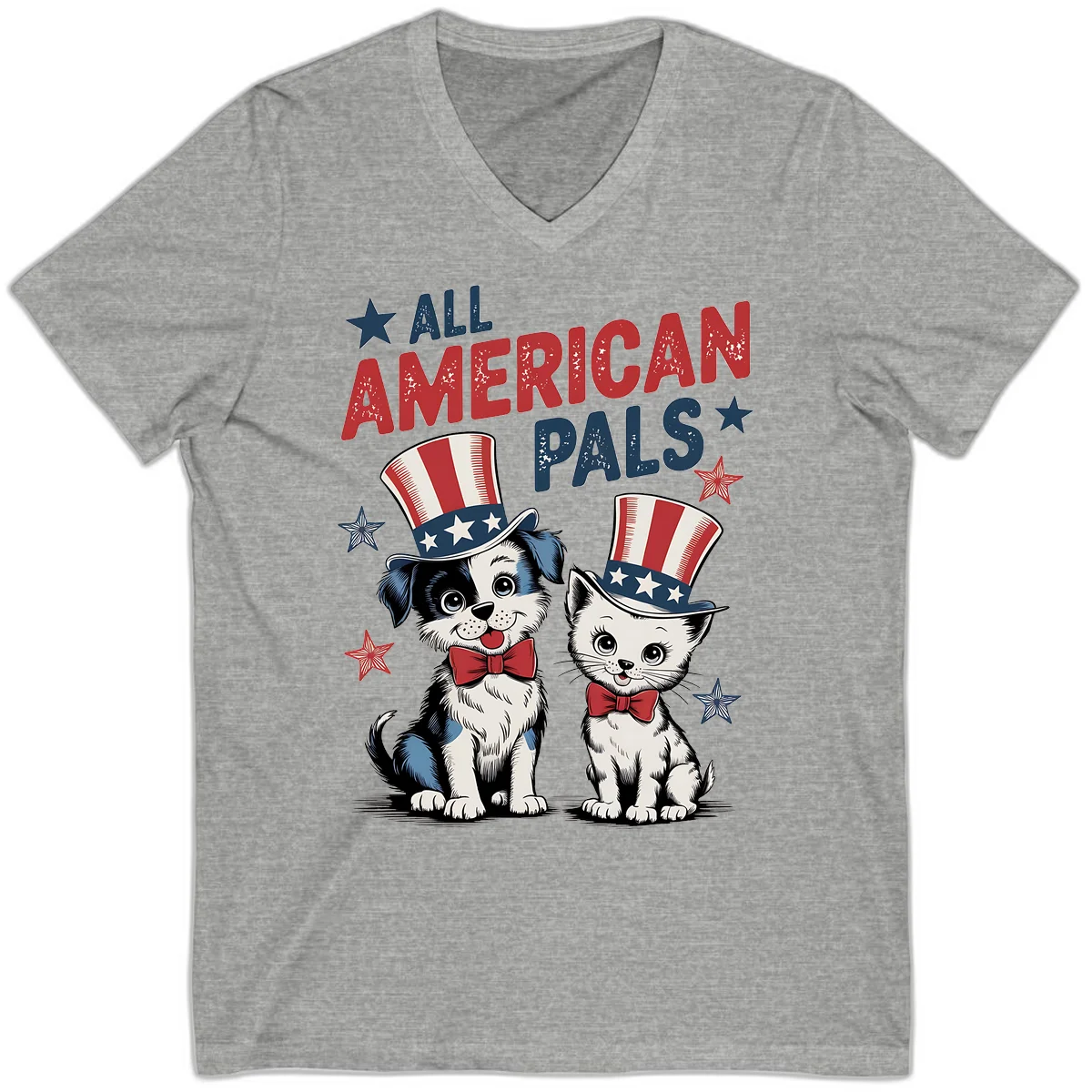 All American Pals V-Neck in Athletic Heather