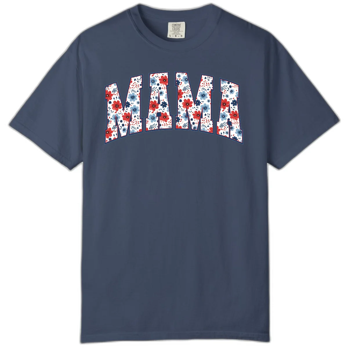 Mama Patriotic Floral Comfort Color in Midnight
