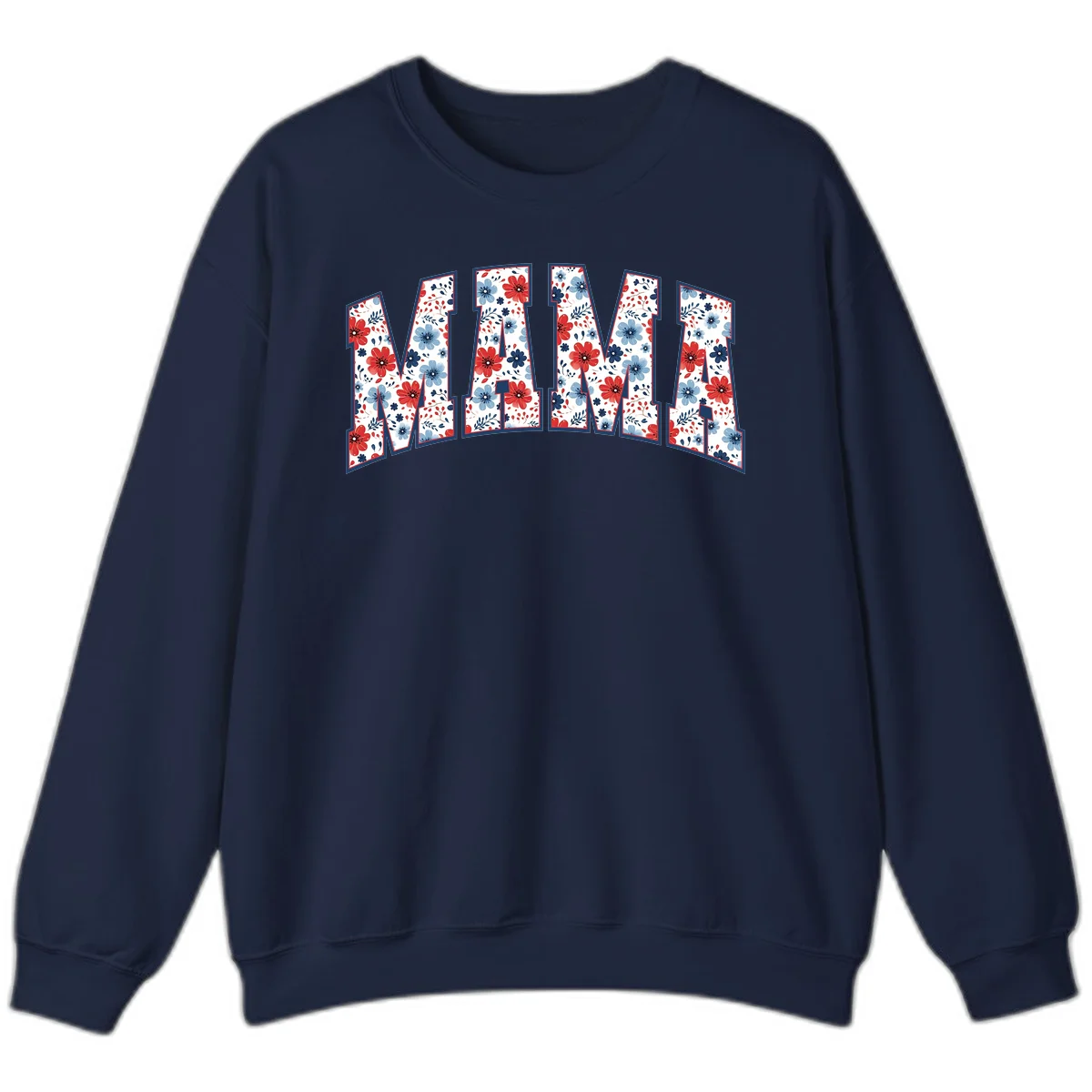Mama Patriotic Floral Sweatshirt in Navy