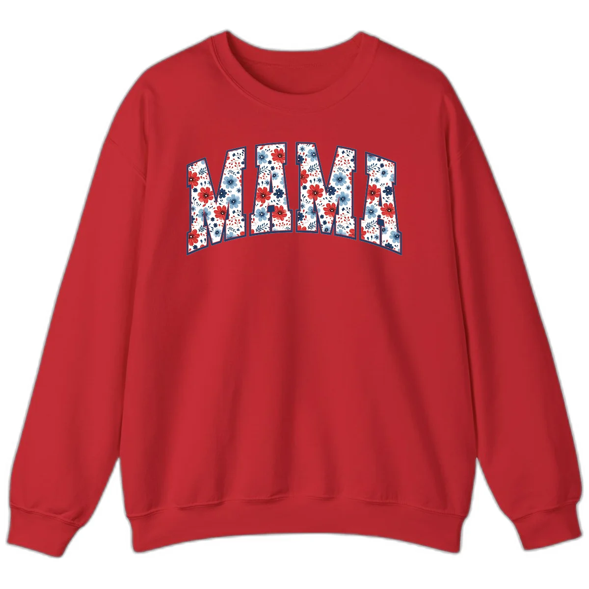 Mama Patriotic Floral Sweatshirt in Red