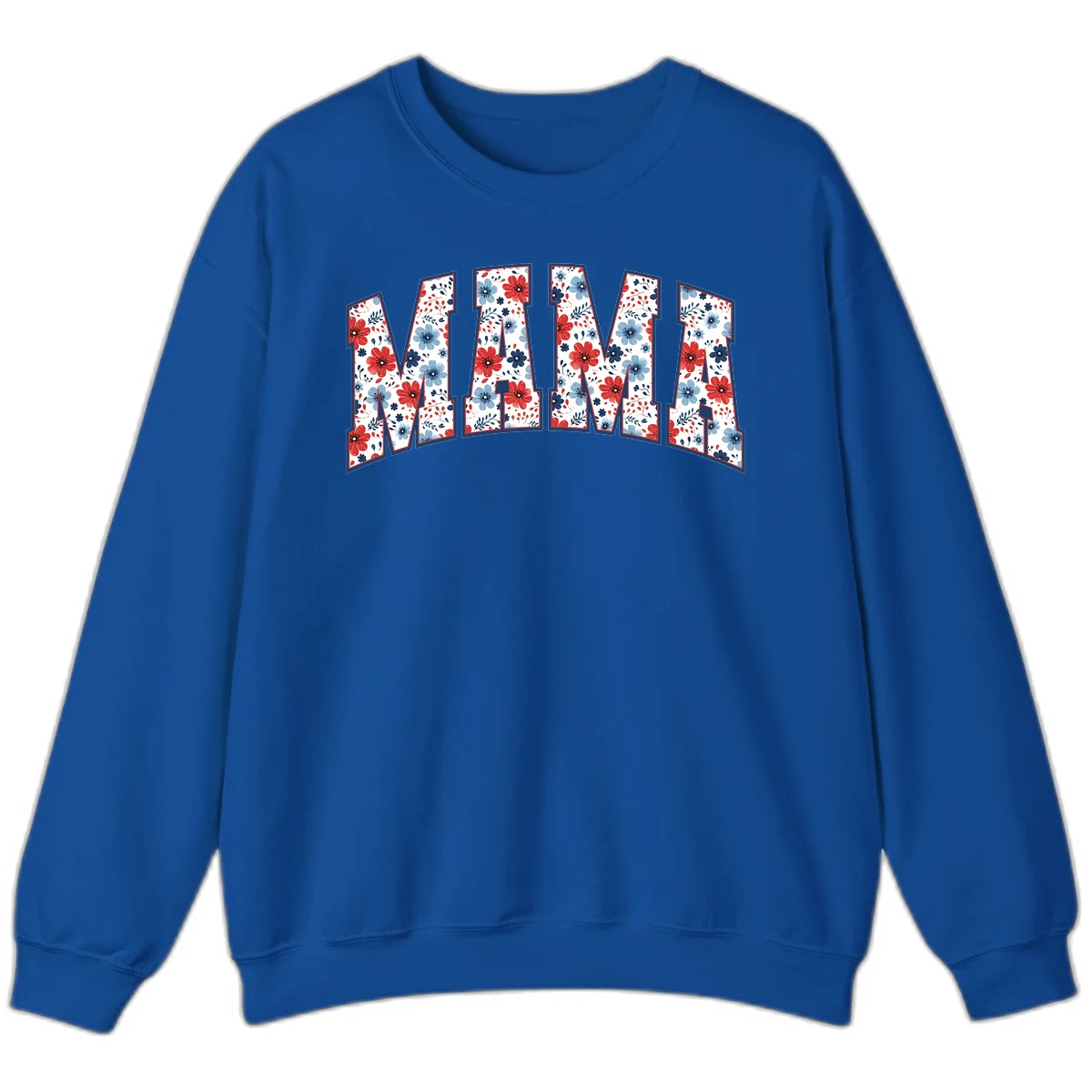 Mama Patriotic Floral Sweatshirt in Royal