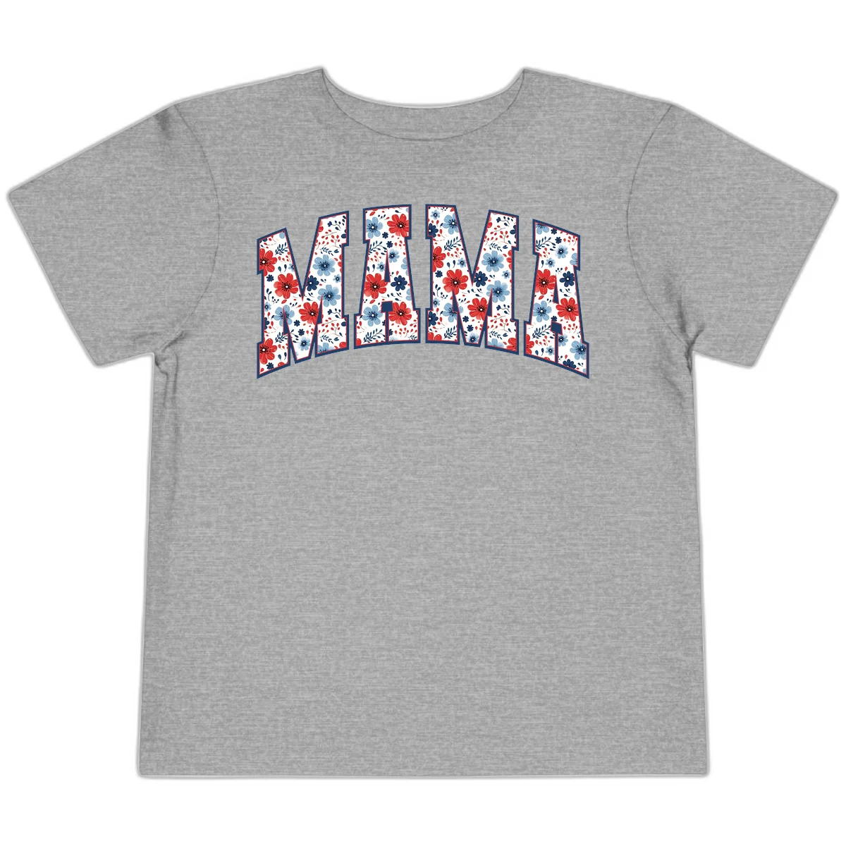 Mama Patriotic Floral Toddler T-Shirt in Athletic Heather