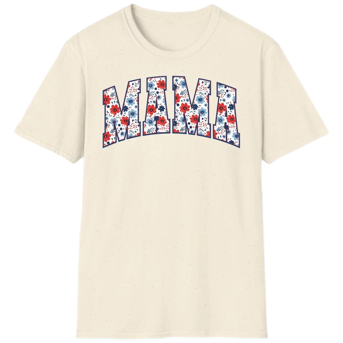 Mama Patriotic Floral T-Shirt in Natural