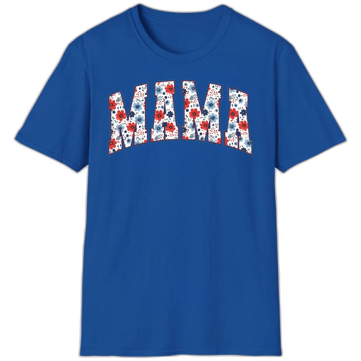 Mama Patriotic Floral T-Shirt in Royal