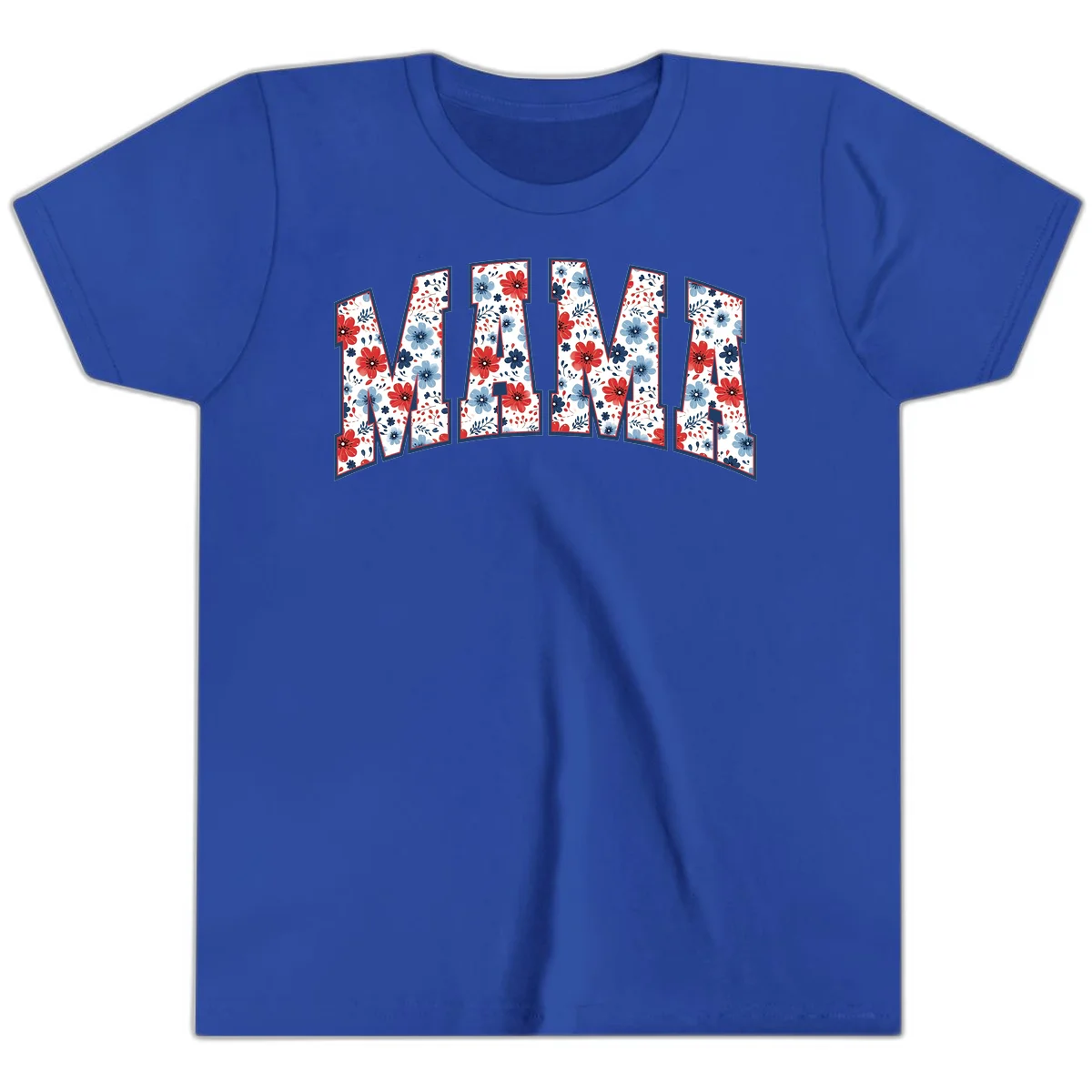 Mama Patriotic Floral Youth T-Shirt in True Royal