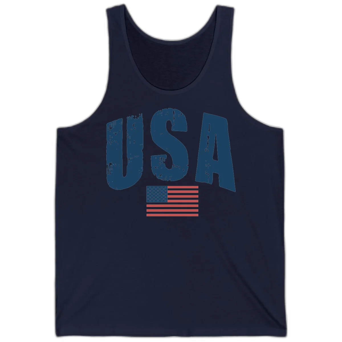 USA Patriotic Flag Distressed Tank in Navy