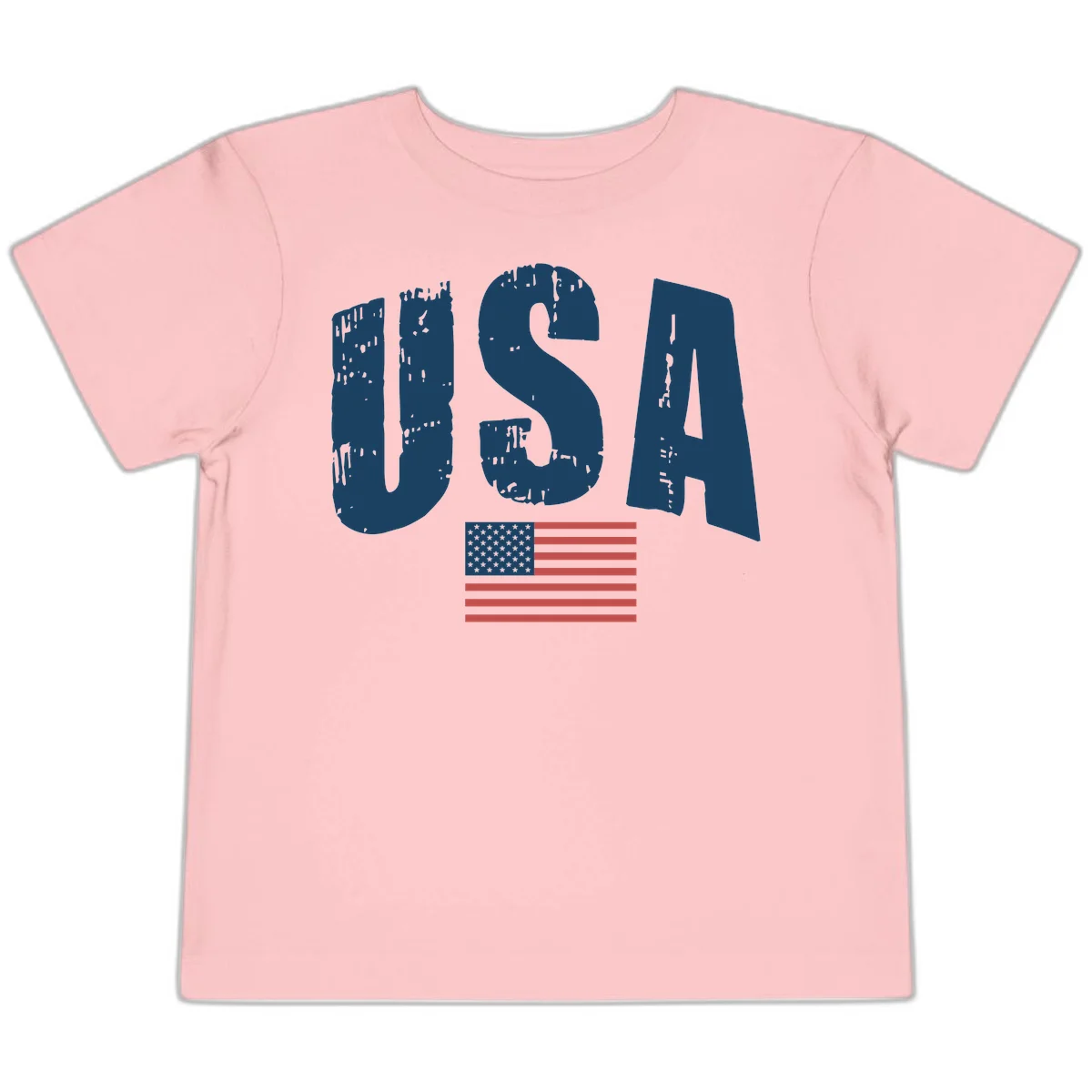 USA Patriotic Flag Distressed Toddler T-Shirt in Pink