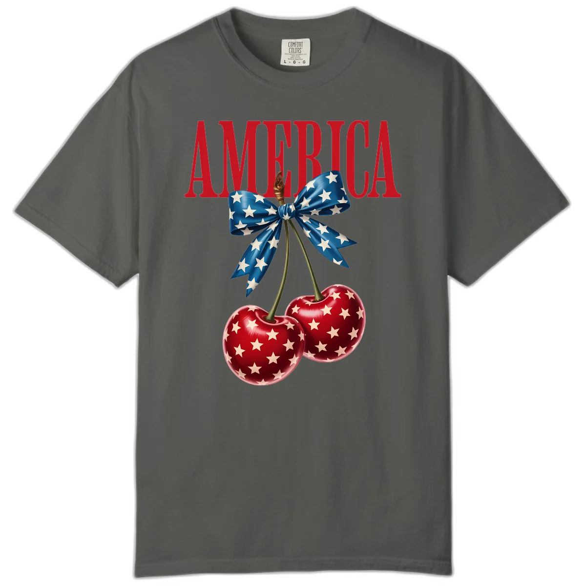 America Patriotic Cherries Comfort Color in Pepper