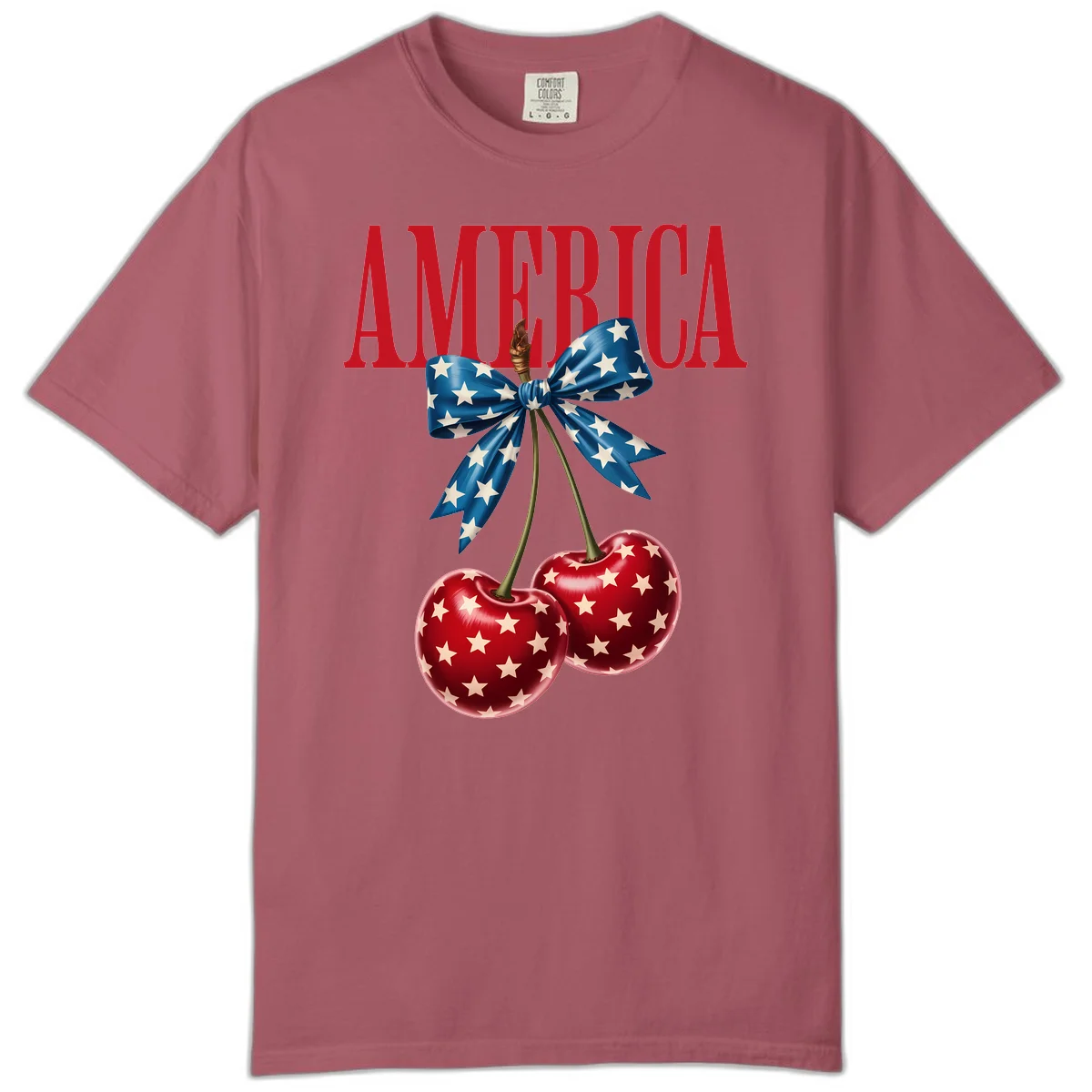 America Patriotic Cherries Comfort Color in Crimson