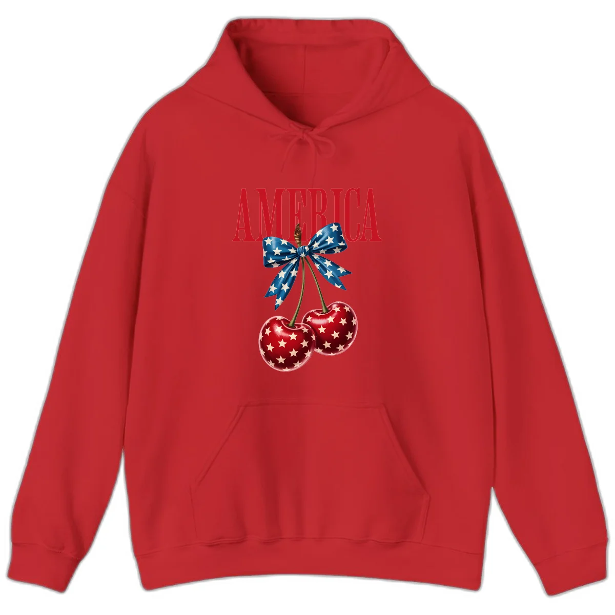 America Patriotic Cherries Hoodie in Red
