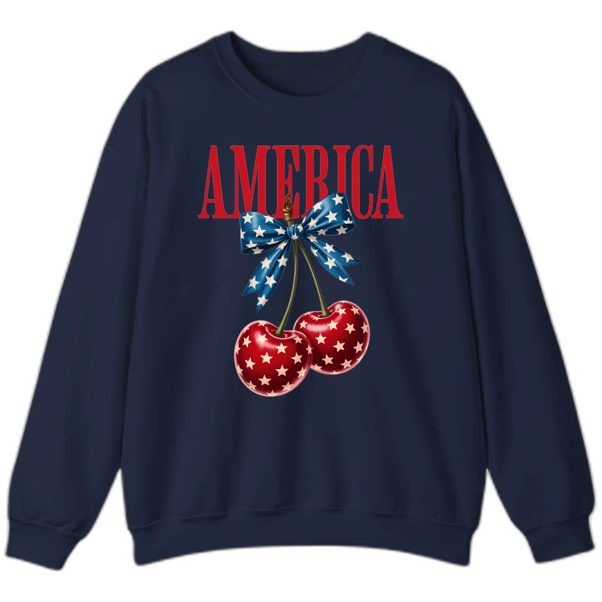 America Patriotic Cherries Sweatshirt in Navy