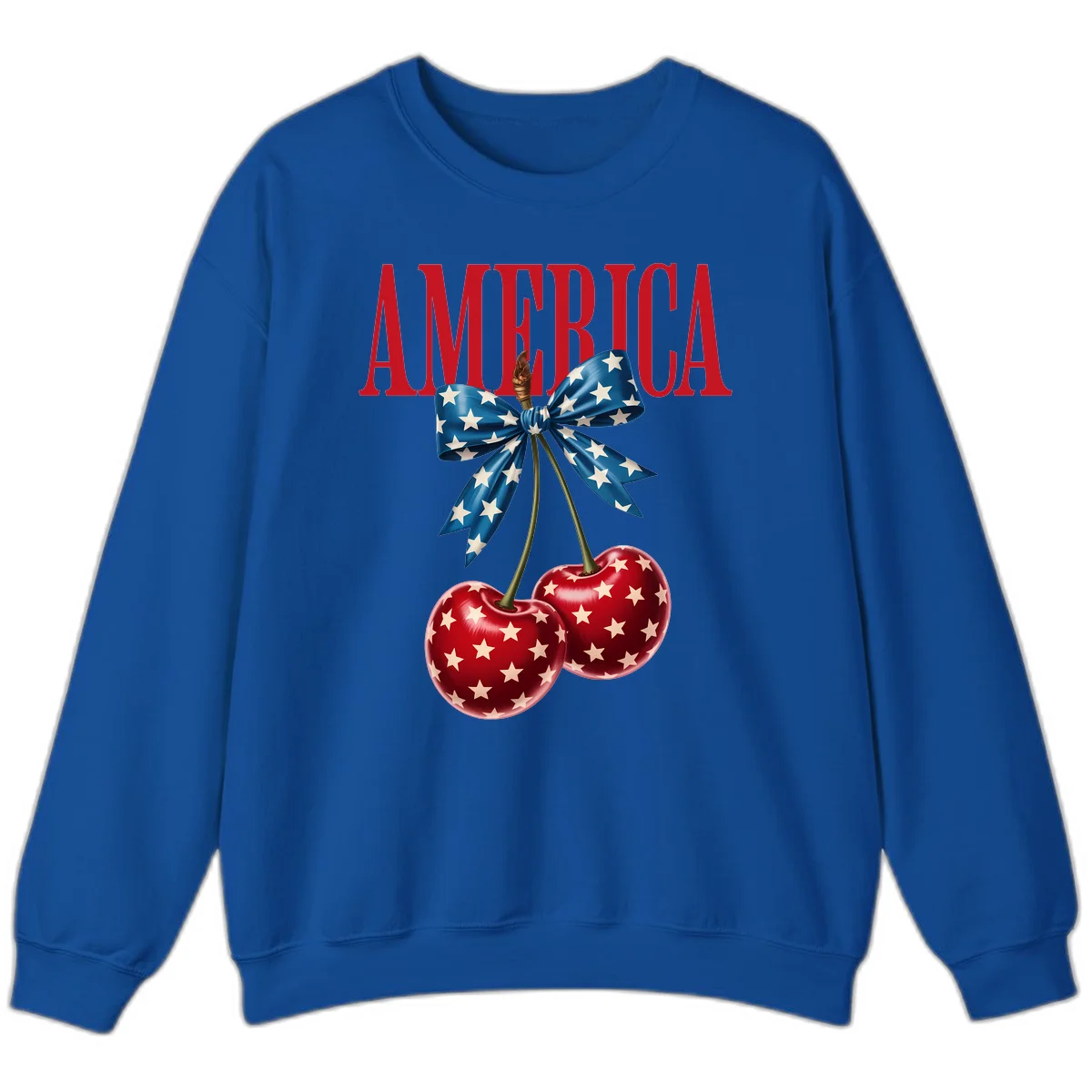 America Patriotic Cherries Sweatshirt in Royal