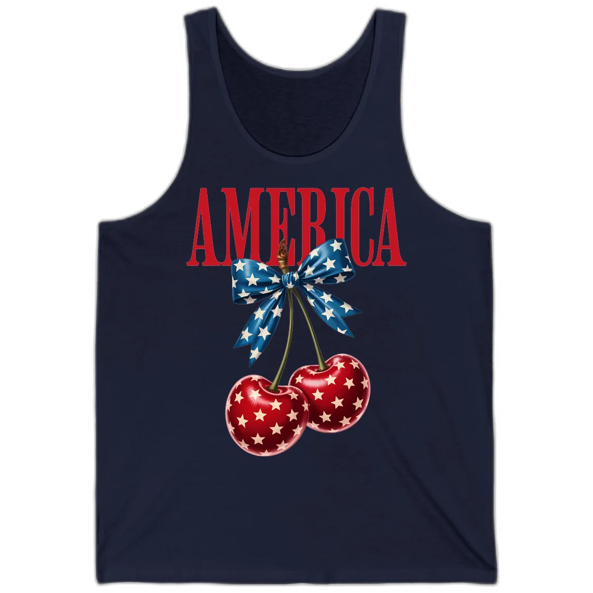 America Patriotic Cherries Tank in Navy