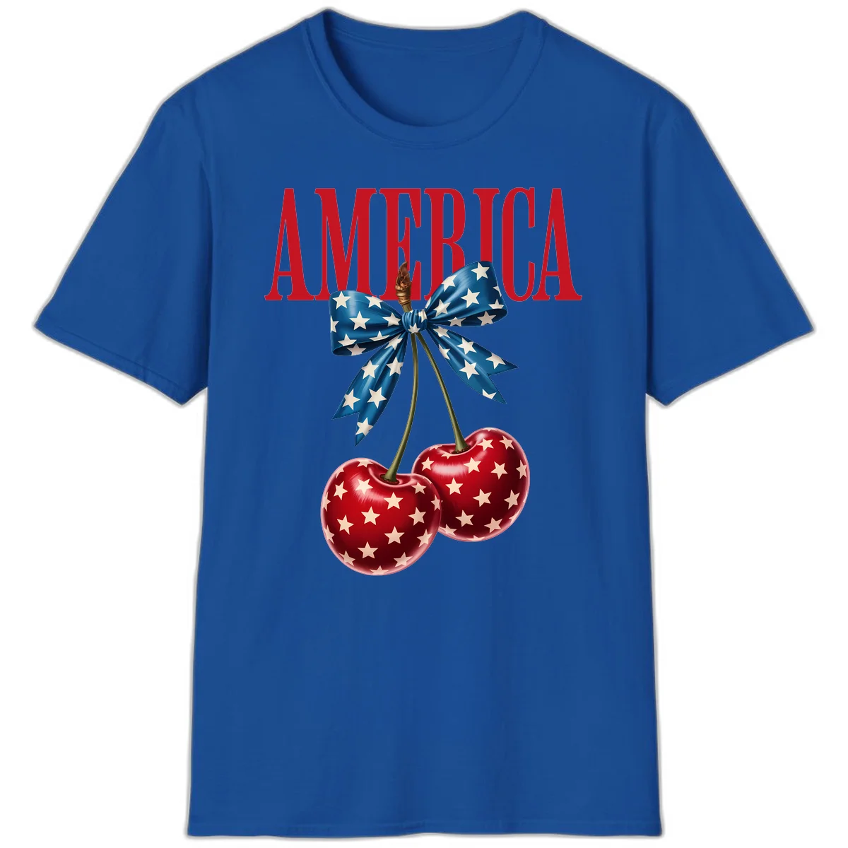 America Patriotic Cherries T-Shirt in Royal