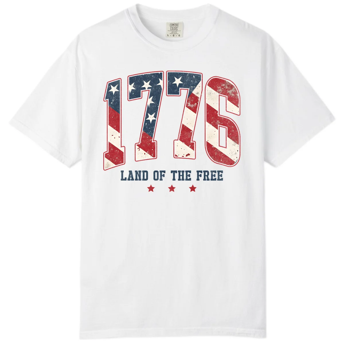 Vintage 1776 Land Of The Free Comfort Color in White