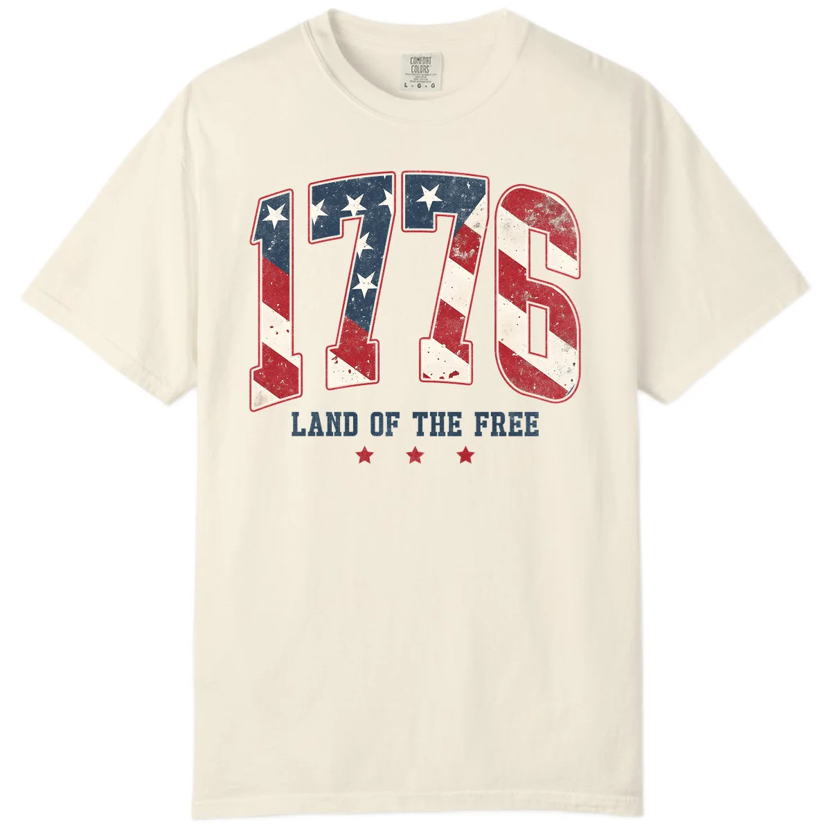 Vintage 1776 Land Of The Free Comfort Color in Ivory