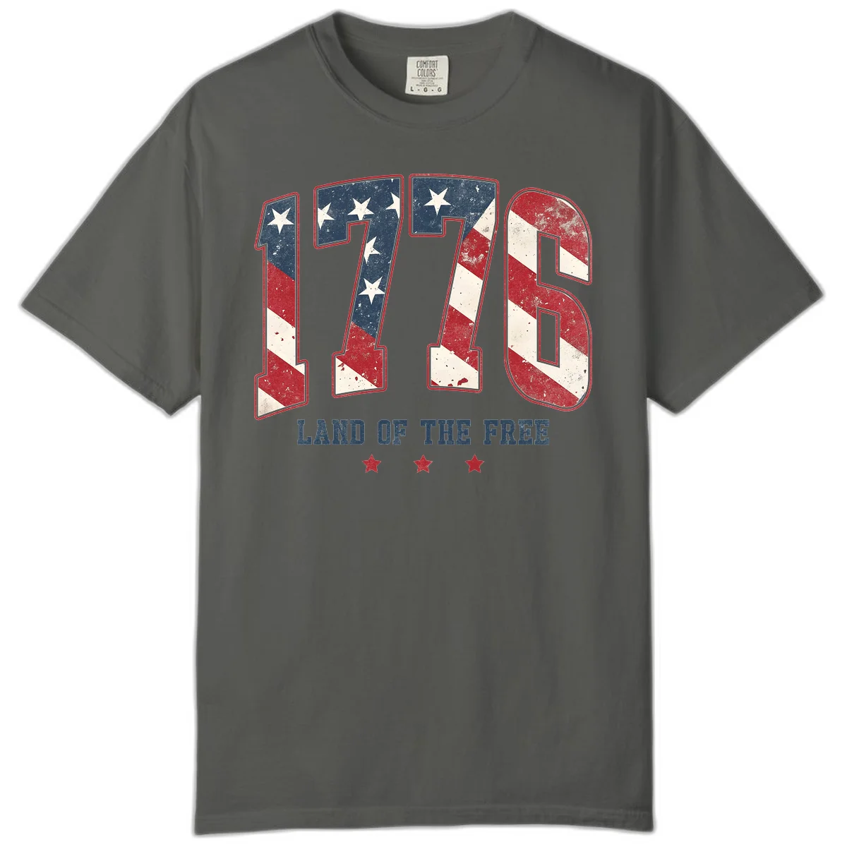 Vintage 1776 Land Of The Free Comfort Color in Pepper