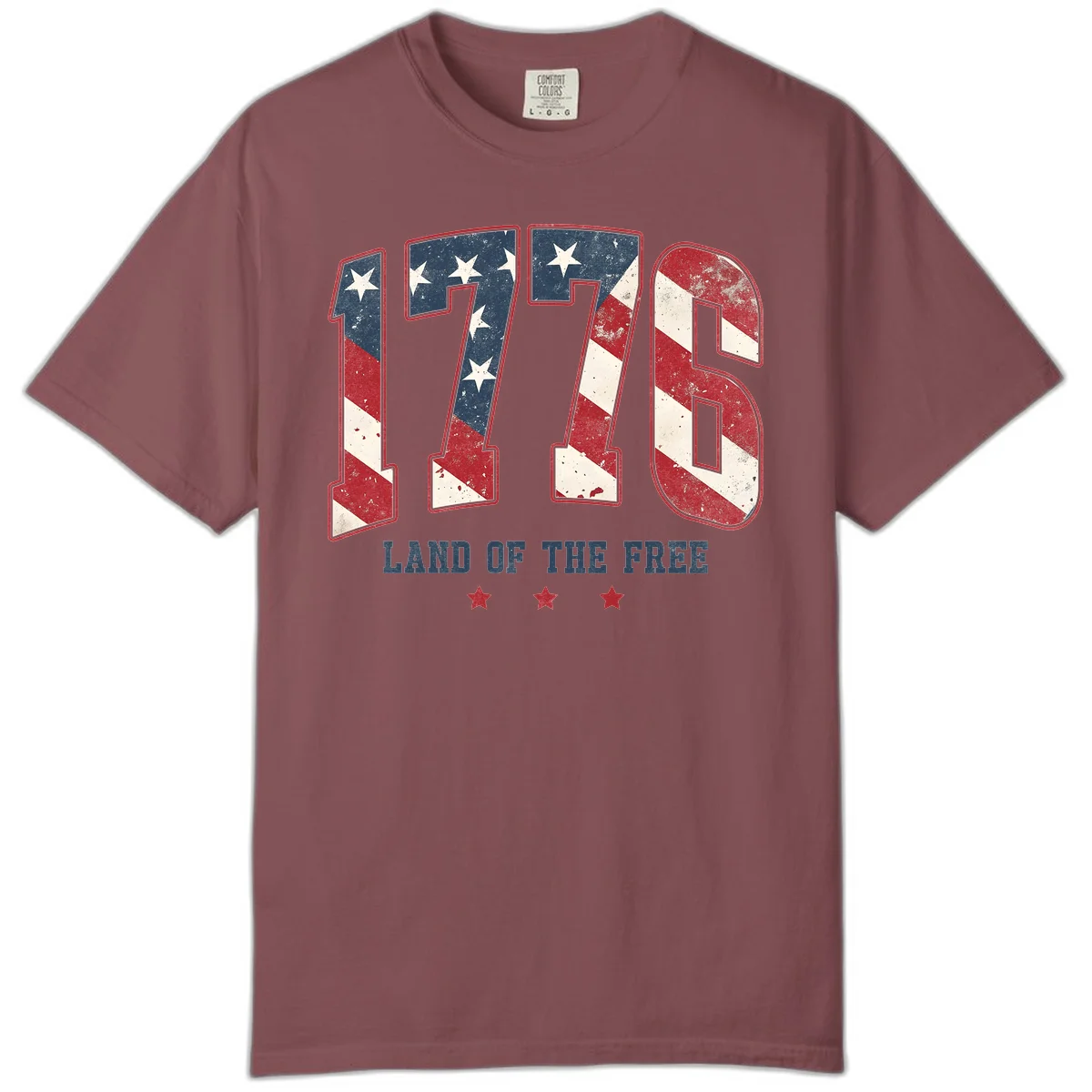 Vintage 1776 Land Of The Free Comfort Color in Brick