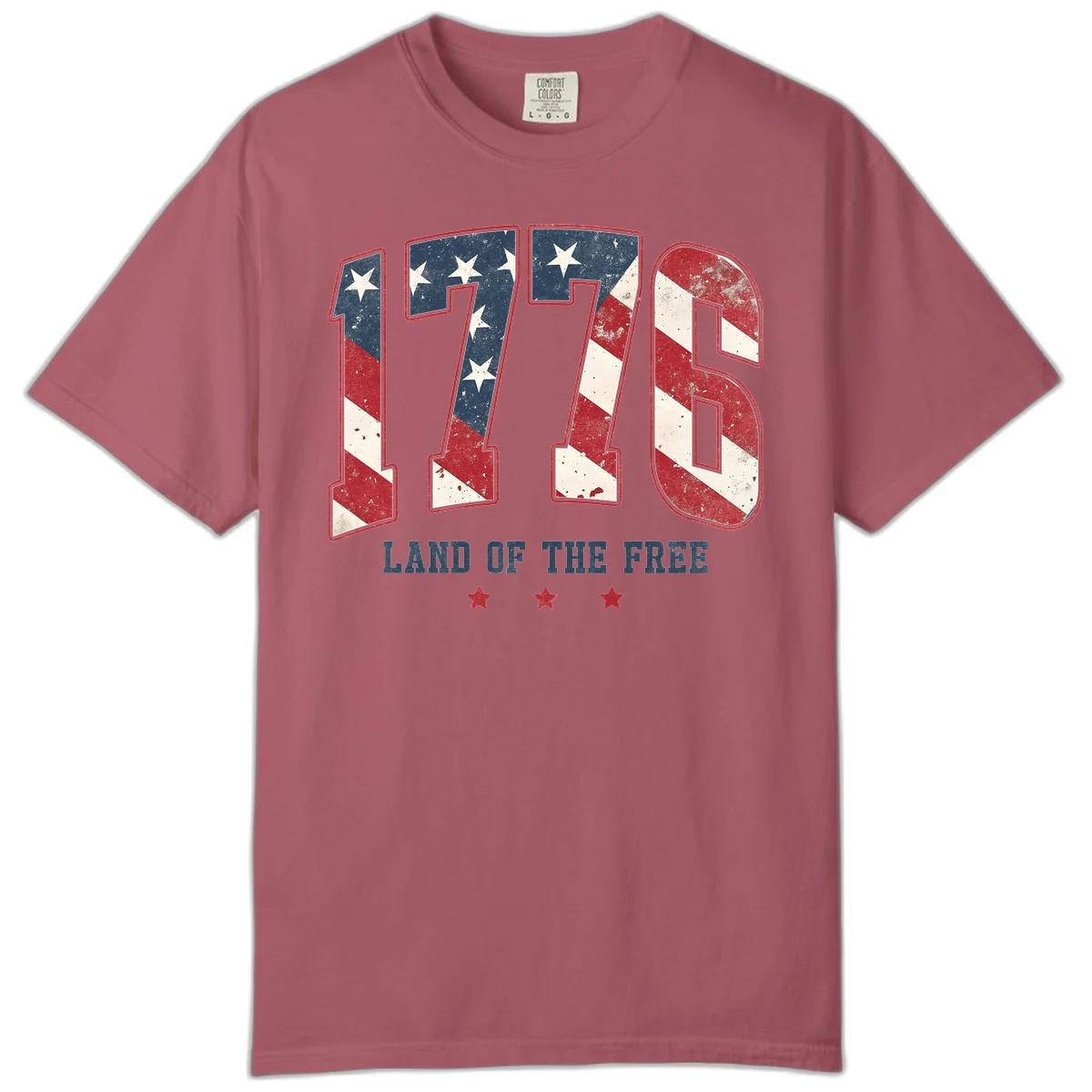 Vintage 1776 Land Of The Free Comfort Color in Crimson