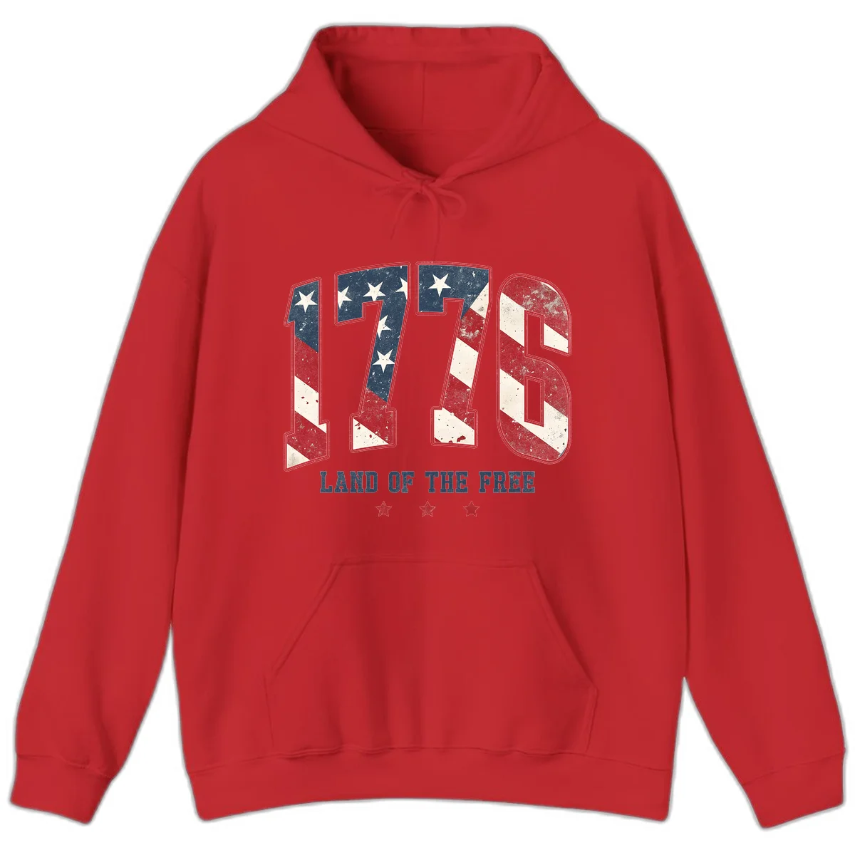 Vintage 1776 Land Of The Free Hoodie in Red